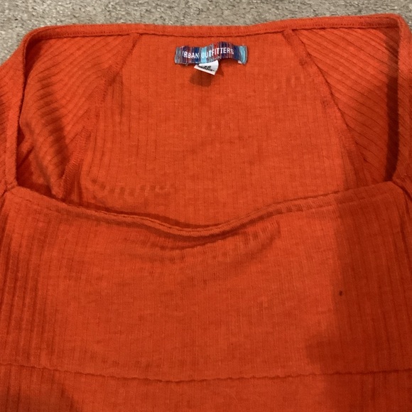 Urban Outfitters orange ribbed long sleeve top - Picture 3 of 5